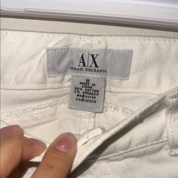 Vintage Armani Exchange low rise Women's Straight Leg Jeans - Cream - Picture 3 of 4